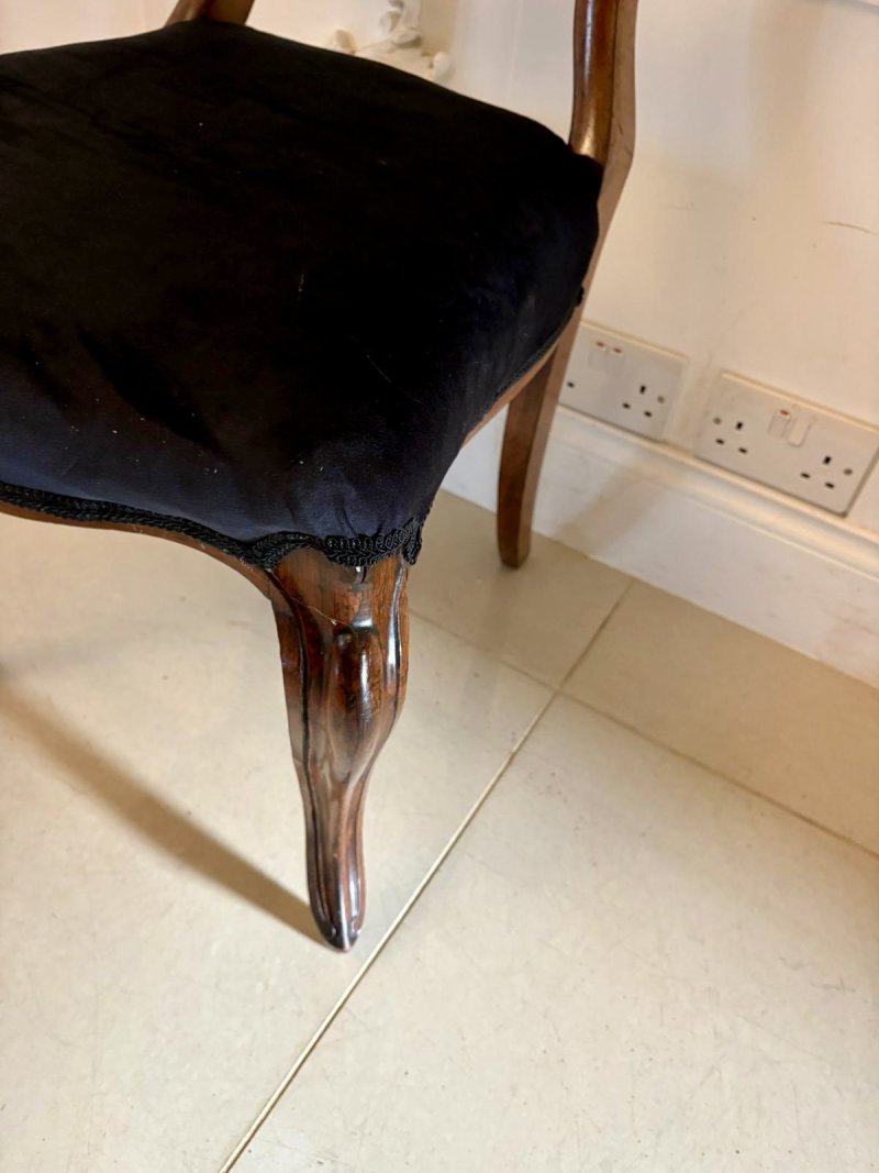 Antique Set of Six Quality Victorian Rosewood Balloon Back Dining Chairs